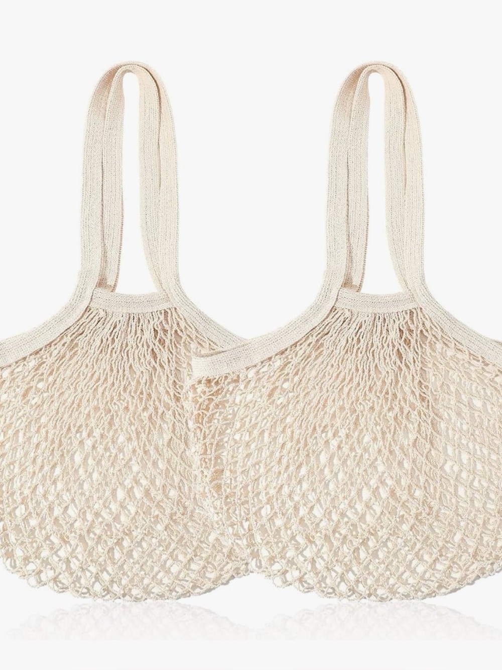 Cream cotton mesh tote Bag (ONE COUNT)